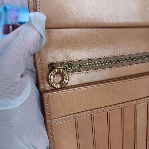 Rare VTG Celine Large Size Macadam Brown Leather Accordion Organizer Wallet - Picture 9 of 13